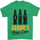 Grooms Brew Crew Beer Stag Doo Do Mens T-Shirt Cotton Gildan Irish Green
