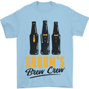 Grooms Brew Crew Beer Stag Doo Do Mens T-Shirt Cotton Gildan Light Blue