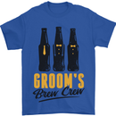 Grooms Brew Crew Beer Stag Doo Do Mens T-Shirt Cotton Gildan Royal Blue