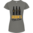 Grooms Brew Crew Beer Stag Doo Do Womens Petite Cut T-Shirt Charcoal