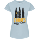 Grooms Brew Crew Beer Stag Doo Do Womens Petite Cut T-Shirt Light Blue