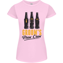 Grooms Brew Crew Beer Stag Doo Do Womens Petite Cut T-Shirt Light Pink