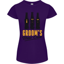 Grooms Brew Crew Beer Stag Doo Do Womens Petite Cut T-Shirt Purple