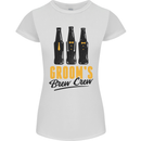 Grooms Brew Crew Beer Stag Doo Do Womens Petite Cut T-Shirt White