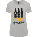 Grooms Brew Crew Beer Stag Doo Do Womens Wider Cut T-Shirt Sports Grey