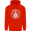 Group Therapy Shooting Hunting Rifle Funny Mens 80% Cotton Hoodie Bright Red