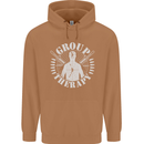 Group Therapy Shooting Hunting Rifle Funny Mens 80% Cotton Hoodie Caramel Latte