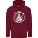 Group Therapy Shooting Hunting Rifle Funny Mens 80% Cotton Hoodie Maroon