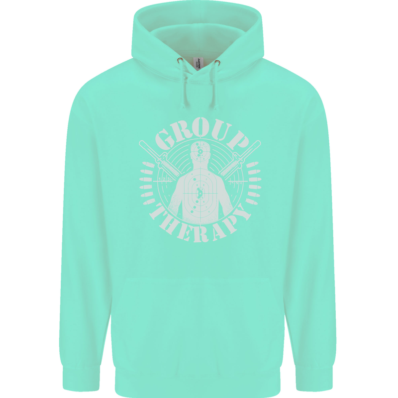 Group Therapy Shooting Hunting Rifle Funny Mens 80% Cotton Hoodie Peppermint