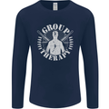 Group Therapy Shooting Hunting Rifle Funny Mens Long Sleeve T-Shirt Navy Blue