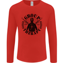 Group Therapy Shooting Hunting Rifle Funny Mens Long Sleeve T-Shirt Red