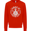 Group Therapy Shooting Hunting Rifle Funny Mens Sweatshirt Jumper Bright Red