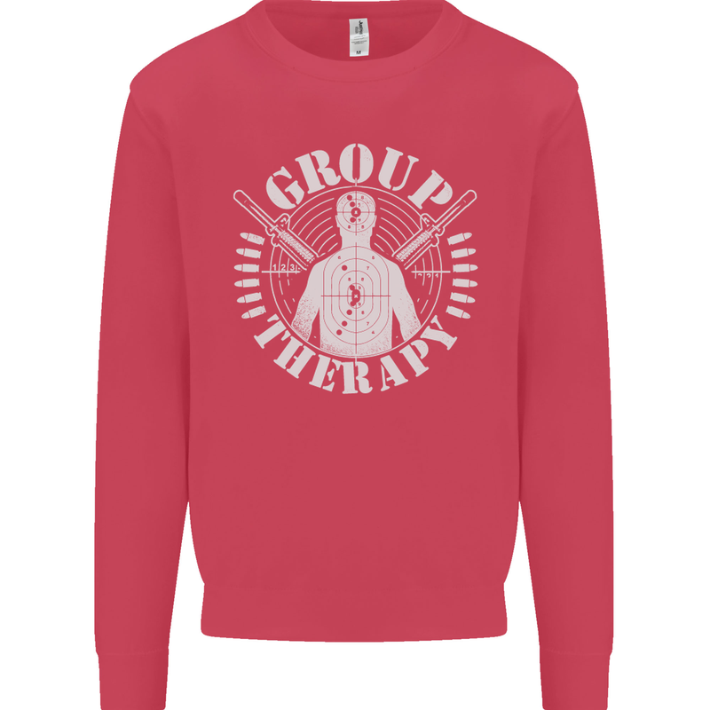 Group Therapy Shooting Hunting Rifle Funny Mens Sweatshirt Jumper Heliconia