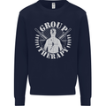 Group Therapy Shooting Hunting Rifle Funny Mens Sweatshirt Jumper Navy Blue