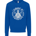 Group Therapy Shooting Hunting Rifle Funny Mens Sweatshirt Jumper Royal Blue