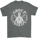 Group Therapy Shooting Hunting Rifle Funny Mens T-Shirt Cotton Gildan Charcoal