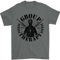 Group Therapy Shooting Hunting Rifle Funny Mens T-Shirt Cotton Gildan Charcoal