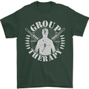 Group Therapy Shooting Hunting Rifle Funny Mens T-Shirt Cotton Gildan Forest Green
