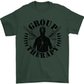 Group Therapy Shooting Hunting Rifle Funny Mens T-Shirt Cotton Gildan Forest Green