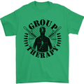 Group Therapy Shooting Hunting Rifle Funny Mens T-Shirt Cotton Gildan Irish Green