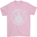 Group Therapy Shooting Hunting Rifle Funny Mens T-Shirt Cotton Gildan Light Pink