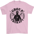 Group Therapy Shooting Hunting Rifle Funny Mens T-Shirt Cotton Gildan Light Pink