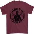 Group Therapy Shooting Hunting Rifle Funny Mens T-Shirt Cotton Gildan Maroon