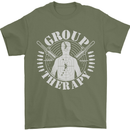 Group Therapy Shooting Hunting Rifle Funny Mens T-Shirt Cotton Gildan Military Green