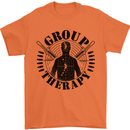 Group Therapy Shooting Hunting Rifle Funny Mens T-Shirt Cotton Gildan Orange