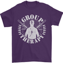 Group Therapy Shooting Hunting Rifle Funny Mens T-Shirt Cotton Gildan Purple