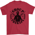 Group Therapy Shooting Hunting Rifle Funny Mens T-Shirt Cotton Gildan Red
