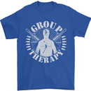 Group Therapy Shooting Hunting Rifle Funny Mens T-Shirt Cotton Gildan Royal Blue