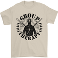 Group Therapy Shooting Hunting Rifle Funny Mens T-Shirt Cotton Gildan Sand
