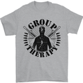 Group Therapy Shooting Hunting Rifle Funny Mens T-Shirt Cotton Gildan Sports Grey