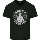 Group Therapy Shooting Hunting Rifle Funny Mens V-Neck Cotton T-Shirt Black