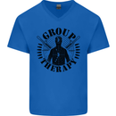Group Therapy Shooting Hunting Rifle Funny Mens V-Neck Cotton T-Shirt Royal Blue