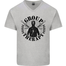 Group Therapy Shooting Hunting Rifle Funny Mens V-Neck Cotton T-Shirt Sports Grey