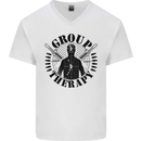 Group Therapy Shooting Hunting Rifle Funny Mens V-Neck Cotton T-Shirt White