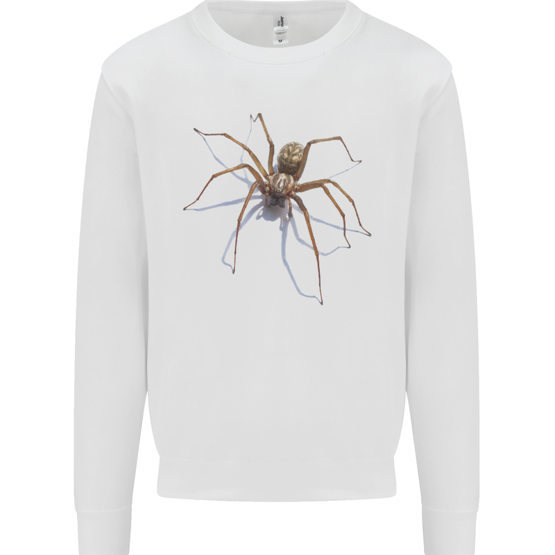 Gruesome Spider Halloween 3D Effect Mens Sweatshirt Jumper White