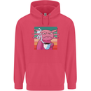 Grumpy Axolotl With Coffee Childrens Kids Hoodie Heliconia