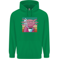 Grumpy Axolotl With Coffee Childrens Kids Hoodie Irish Green