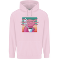 Grumpy Axolotl With Coffee Childrens Kids Hoodie Light Pink
