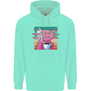 Grumpy Axolotl With Coffee Childrens Kids Hoodie Peppermint