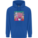 Grumpy Axolotl With Coffee Childrens Kids Hoodie Royal Blue