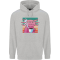 Grumpy Axolotl With Coffee Childrens Kids Hoodie Sports Grey