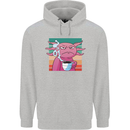 Grumpy Axolotl With Coffee Childrens Kids Hoodie Sports Grey