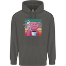 Grumpy Axolotl With Coffee Childrens Kids Hoodie Storm Grey
