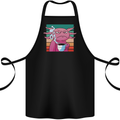 Grumpy Axolotl With Coffee Cotton Apron 100% Organic Black