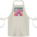 Grumpy Axolotl With Coffee Cotton Apron 100% Organic Natural