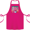 Grumpy Axolotl With Coffee Cotton Apron 100% Organic Pink